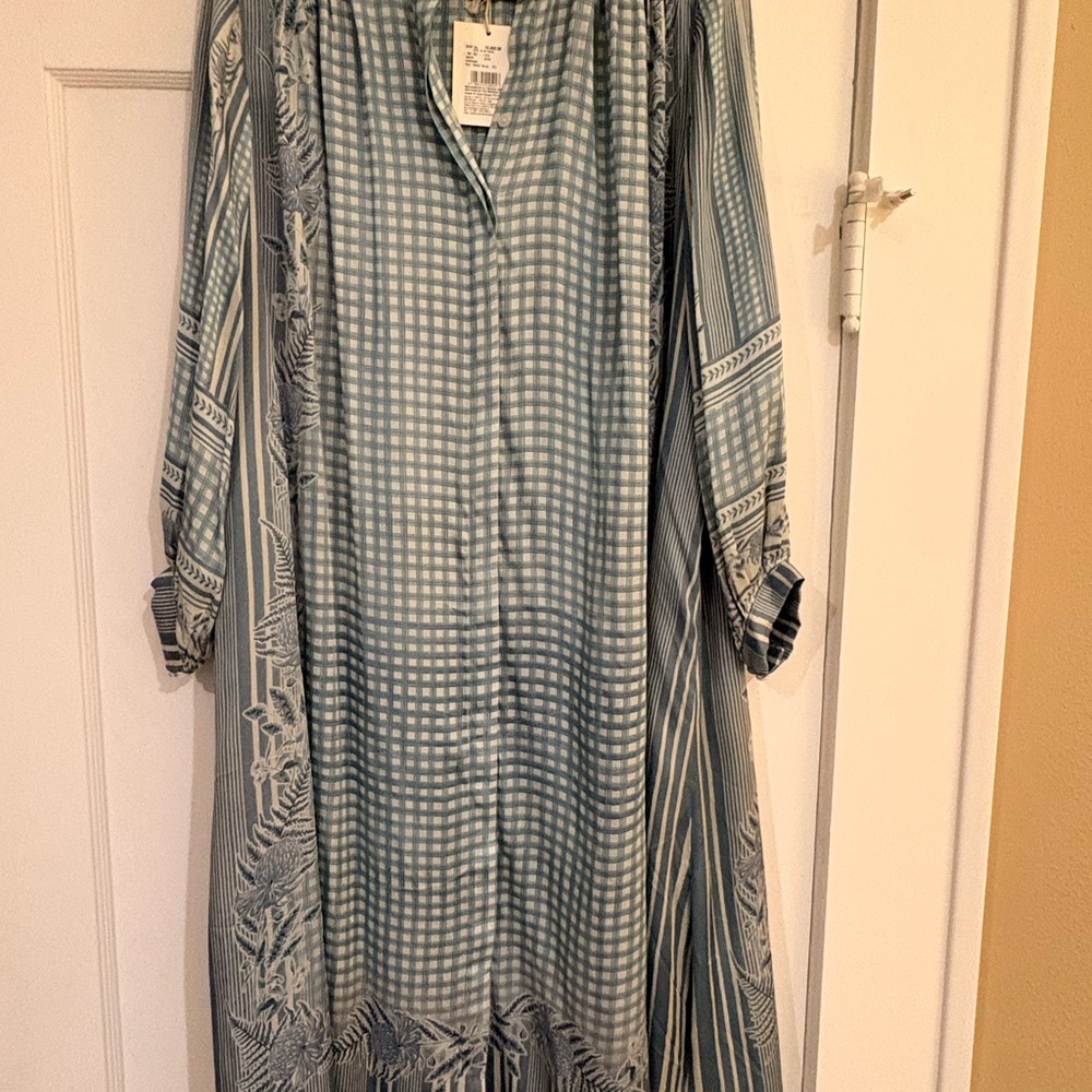 Anita Dongre Light Blue Patterned Midi Dress